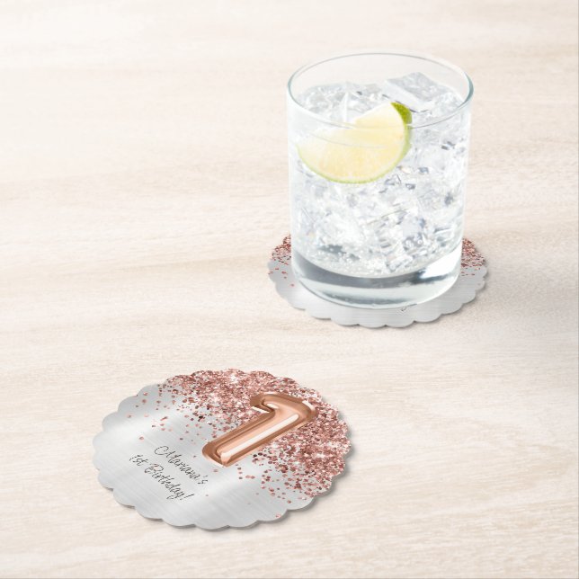 Ro Guld Silver 1:a födelsedag Party Underlägg Papper (Insitu)