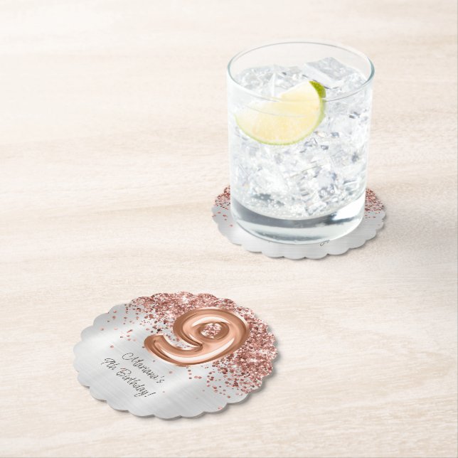 Ro Guld Silver 9:e Födelsedagsfesten Underlägg Papper (Insitu)