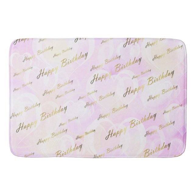 ro, guld, silver, födelsedag, blommor, blommigt badrumsmatta (Framsidan)