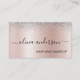 Ro Guld Silver Glitter Hair Makeup Salon Visitkort