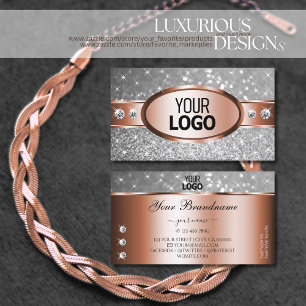Ro Guld Silver Glitter Spark Stars Diamonds Logoty Visitkort