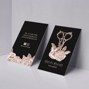 Ro Guld Sissor & Flowers Hair Stylist Salon Visitkort
