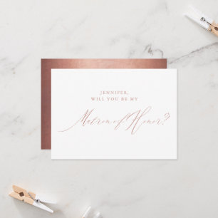 Ro Guld skript Metallic Matron of Honor Inbjudningar