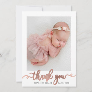 Ro Guld-skript, minimalistisk Baby-foto Tack Kort