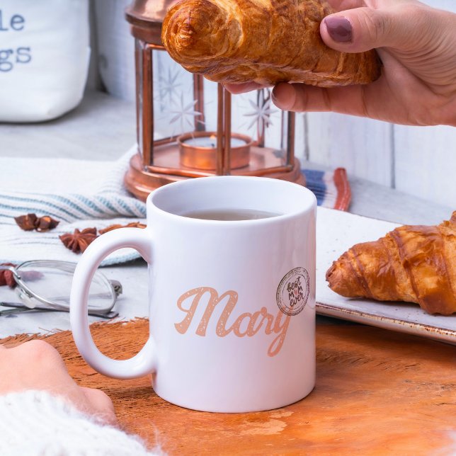 Ro Guld Skript Mors dag Mönster Kaffemugg (Skapare uppladdad)