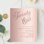 Ro guld skriptbudget 21:a födelsedagsinbjudan<br><div class="desc">En modern inbjudan till snyggt för en 21-årsdag party. guld och övertoningsbakgrunden i ro och ord 21 skrev med elegant ett stort skript brev i mörk ro guld. Anpassa och lägg till information om namn och party. 1 lakan = 1 inbjudan tryckt kant till kant.</div>