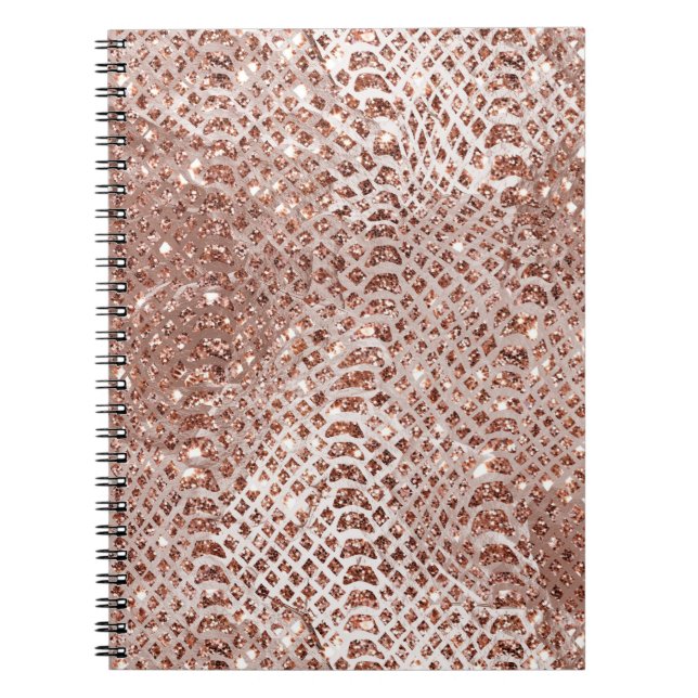 Ro Guld Snake Glitter Glam Anteckningsbok (Framsidan)