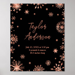 Ro Guld Snöflingor om vitfågelstater Poster