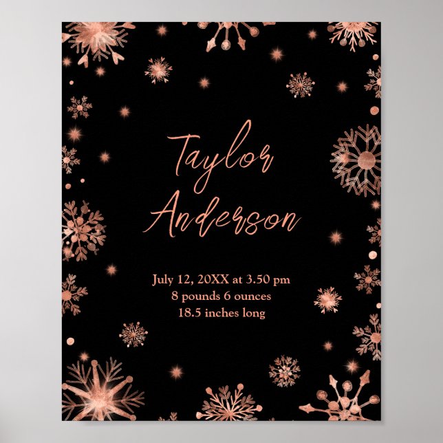 Ro Guld Snöflingor om vitfågelstater Poster (Framsidan)