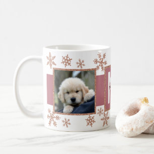 Ro Guld Snowflake 2 Photo Monogram jul Kaffemugg