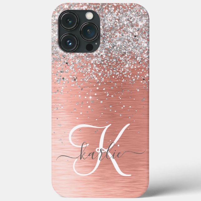 Ro Guld Söt Girly Silver Glitter Sparkly (Baksida)