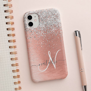 Ro Guld Söt Girly Silver Glitter Sparkly