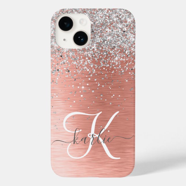 Ro Guld Söt Girly Silver Glitter Sparkly (Baksida)