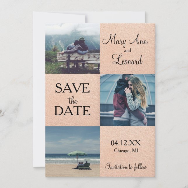 Ro guld Spara datumfotokortet Datumet (Framsida)