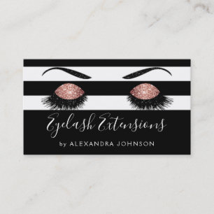 Ro Guld Sparkly Glitter Eyelash Extensions Visitkort