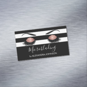 Ro Guld Sparkly Glitter Modern Mikroblader Magnetiska Visitkort