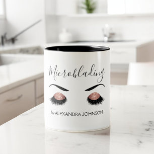 Ro Guld Sparkly Glitter Modern Mikroblader Två-Tonad Mugg