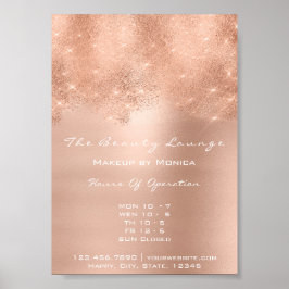 Ro Guld Sparkly Lux White Glitter Beauty Salon Poster