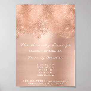 Ro Guld Sparkly Lux White Glitter Beauty Salon Poster