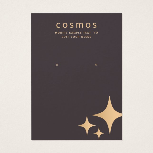 Ro Guld Stars Add Logotyp Earring Visning Card Visitkort (Framsidan)