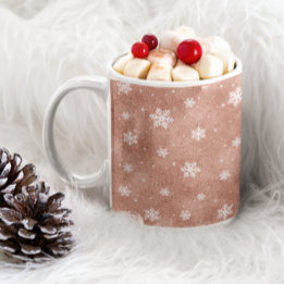 Ro Guld Stars Snöflingor vid Glitter Kaffemugg