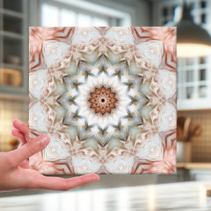Ro Guld Stjärna Feather Geometric Mönster Tile Kakelplatta