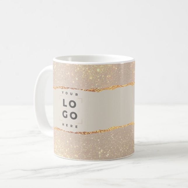 Ro guld svart elegant modern gigantisk pris QR-kod Kaffemugg (Framsida vänster)