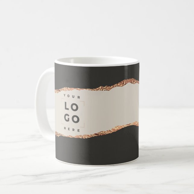 Ro guld svart elegant modern gigantisk pris QR-kod Kaffemugg (Framsida vänster)