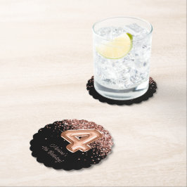 Ro Guld Svarta 4e födelsedagen Party Underlägg Papper