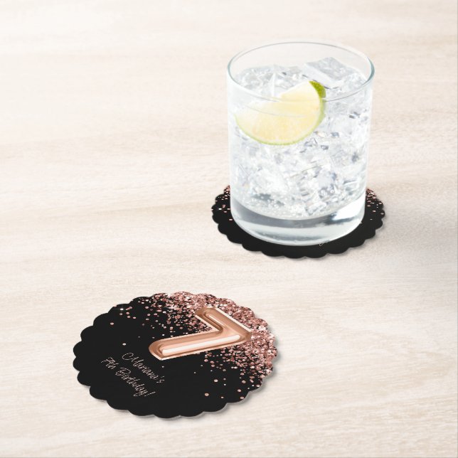 Ro Guld Svarta 7:e-Födelsedagsfesten Underlägg Papper (Insitu)