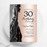 Ro Guld Svarta Agate 30års födelsedag Inbjudningar<br><div class="desc">Partiinbjudan till 30års födelsedag går till Black och ro guld. Elegantens moderna utformning med sten marmor geodebakgrund för marmor,  faux glitter ro guld och typografi för skripttypsnitt. Trendig inbjudan-kortets perfekt för en snyggt kvinnor i firande. Skrivna Zazzle-inbjudningar eller digital utskrivbar mall för omedelbar nedladdning.</div>