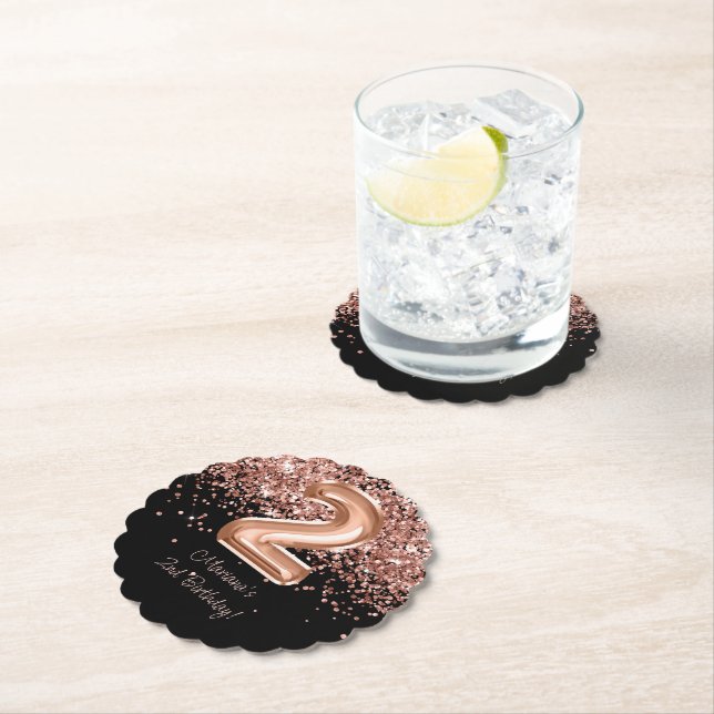 Ro Guld Svarta andra födelsedag Party Underlägg Papper (Insitu)