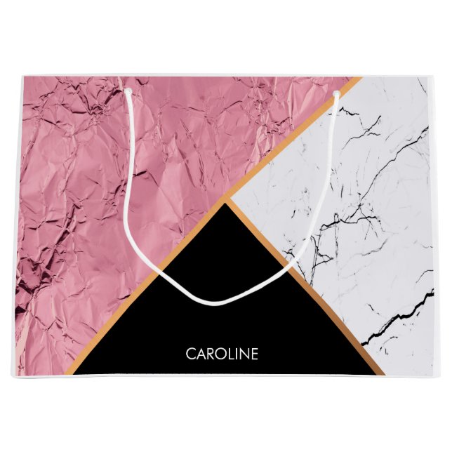 Ro Guld Svarta och vita Marble Mönster (Framsidan)