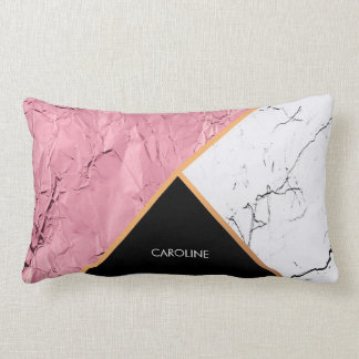 Ro Guld Svarta och vita Marble Mönster Lumbarkudde