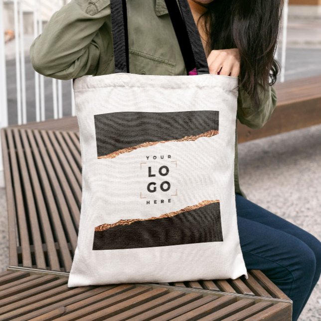 Ro guld svartvit elegant, modern elegant-varumärke tygkasse (Skapare uppladdad)