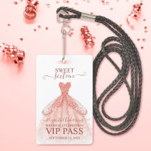 Ro Guld Sweet 16 Birthday VIP Badge