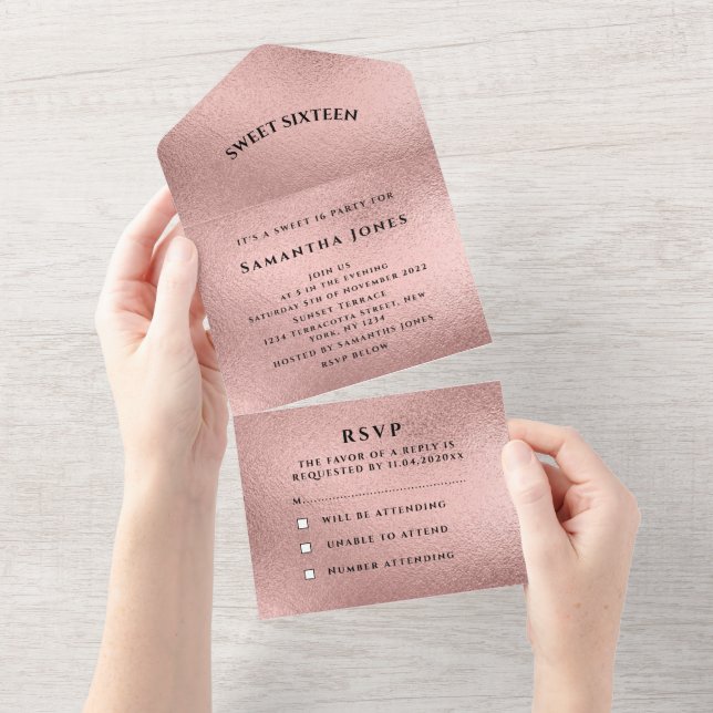 Ro guld Sweet 16 Söt Sparkly Girly Rosa (Avrivbar del)