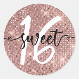 Ro Guld Sweet sixteen Shimmer Runt Klistermärke