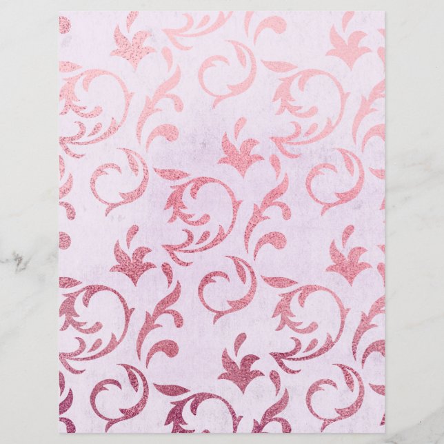 Ro Guld Swirls Scrapbook Papper (Framsida)