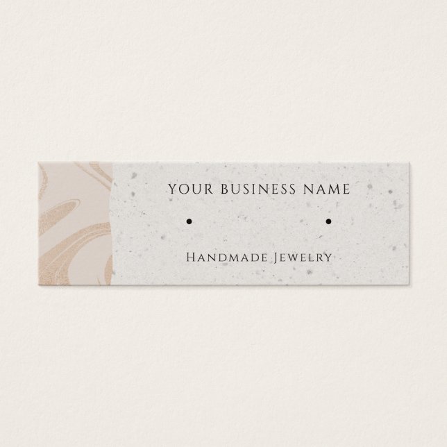 Ro Guld Swirls Stud Exarring Visning Cards Litet Visitkort (Framsidan)