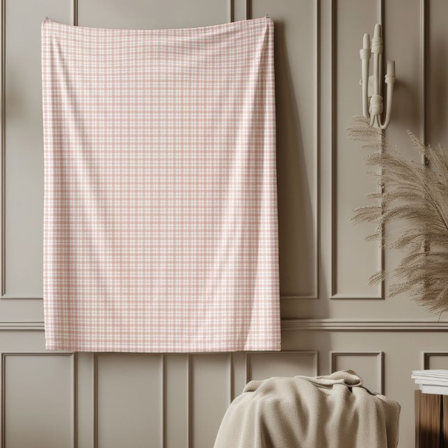 Ro Guld-täckblad för Mysigt hemdekan Fleecefilt (Rose Gold Plaid Blanket for Cozy Home Decor)