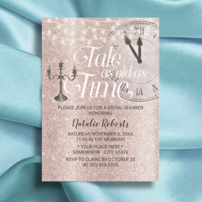  Ro Guld Tale lika gammal som Time Möhippa Inbjudningar (Skapare uppladdad)