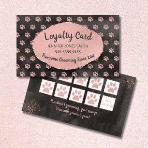 Ro Guld Tass avtryck Hund Grooming Loyalty Card Visitkort
