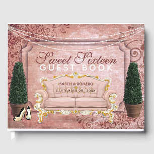 Ro Guld Topiary Garden Sweet sixteen Birthday Gästböcker
