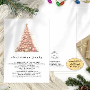 Ro Guld Träd Company Logotyp jul Party Inbjudningar