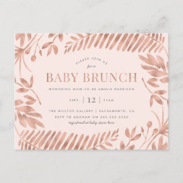 Ro Guld Tropical Grey Baby Brunch Inbjudan Vykort