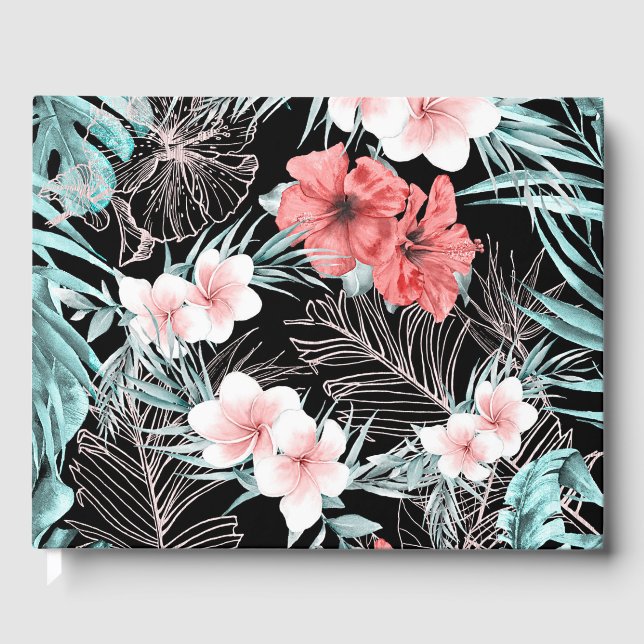 Ro Guld Tropiska Eleganten Botaniska Bröllop Gästböcker (Framsida)