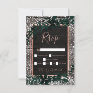 Ro guld-typografi av trävirket löv snö osa bröllop kort