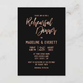 Ro Guld Typografi Bröllop Rehearsal Dinner Inbjudningar