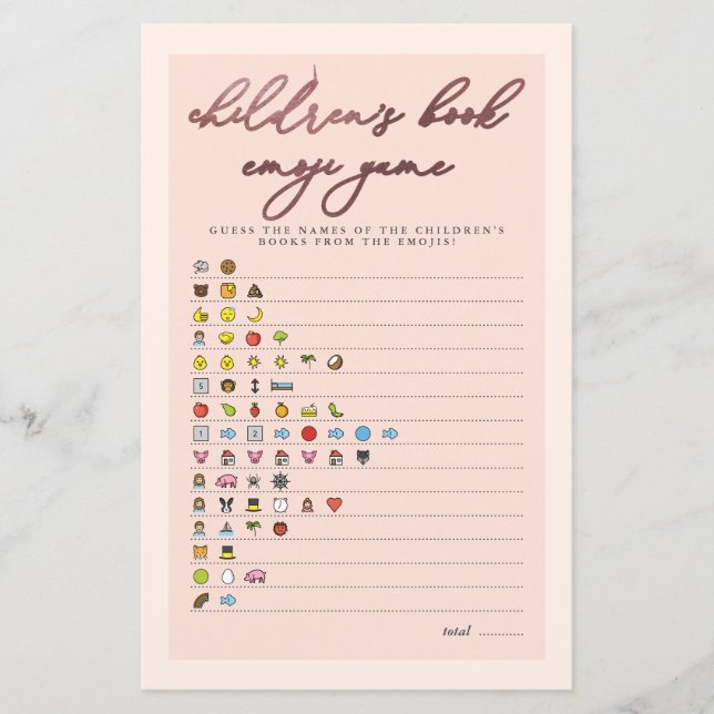  Ro Guld Typografi Emoji Game Baby Shower (Framsida)